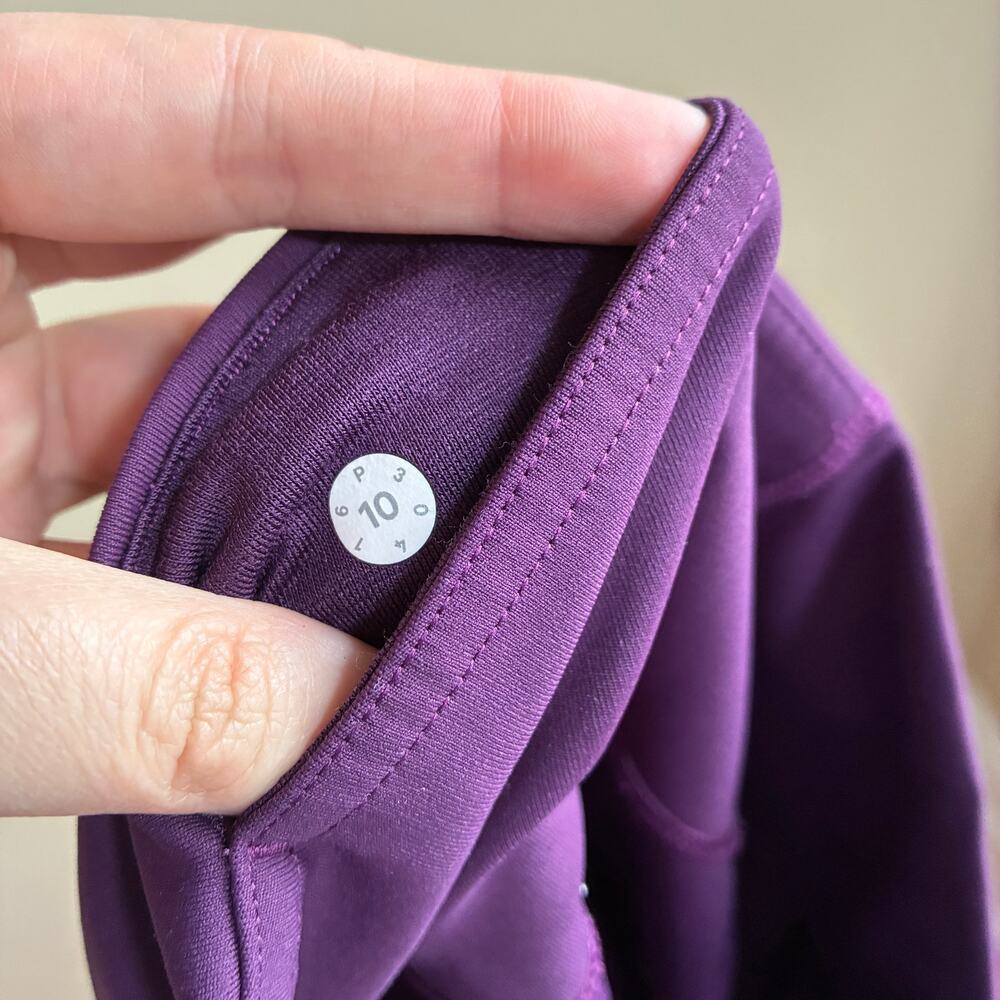 Lululemon purple full length leggings mesh panels women's size 10 athletic - Picture 7 of 7